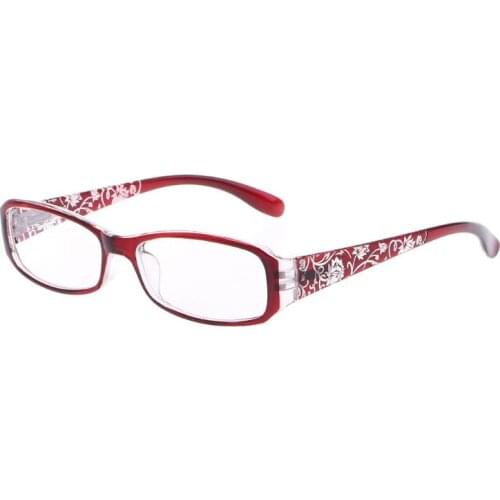 Women Lady Spring Hinge Flower Print Resin Reading Glasses Presbyopic +1.0~+4.0 D08E
