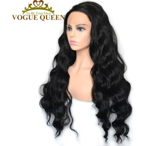 Vogue Queen 1B Loose Curly Synthetic Lace Front Long Wig High Density Daily Wearing For Women
