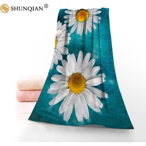 Customized All Flowers And Cute Daisies 35x75cm Daily Exercise Fitness Fast Dry Face Microfiber Towel