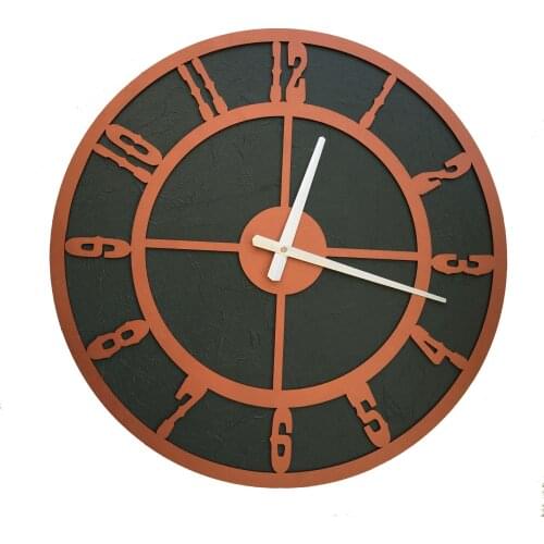 North Designed Verde Copper Circle Decorative Wall Clock 48 Cm
