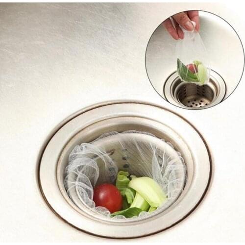 Sink Drain Trash Strainer Mesh Disposable Garbage Bag Kitchen Waste Filter