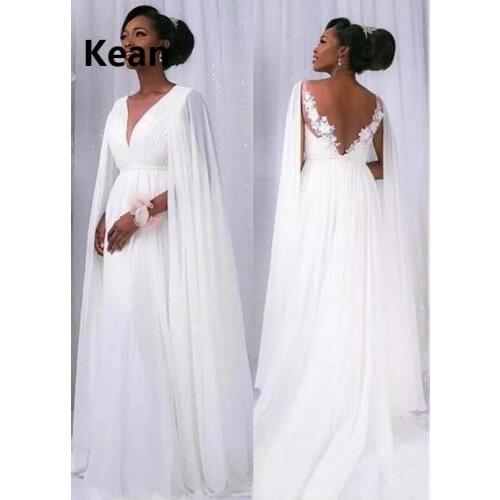 Backless Wedding Dress V-neck Applique A-Line With Jacket Cheap Dubai Arabic Robe De Mariee Custom Made New Arrival