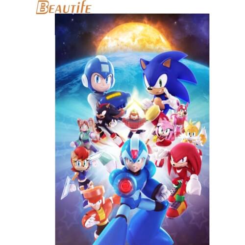 Custom mega man Cloth Silk Fabric poster Home Decoration Wall Art New Cloth Silk Fabric wall poster print