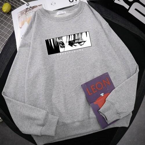 Anime Attack On Titan Eyes Print Hoodies Men Casual Fleece Hoodie Fashion O-Neck Hoody Autumn Oversize Pullover Tops Female