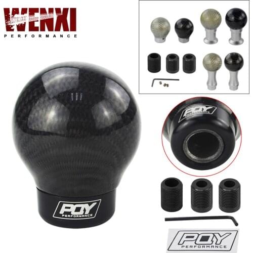 Universal Real Carbon Fiber BALL Lever Shifter Stick Aluminum Gear knob Manual Transmission Aluminum Gear Shift Knob WX-GSK07