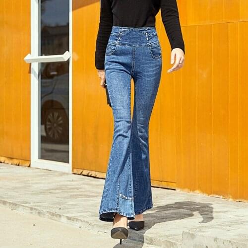 Womens jeans summer Slim High waist Flare Pants Full Length jeans ID1275