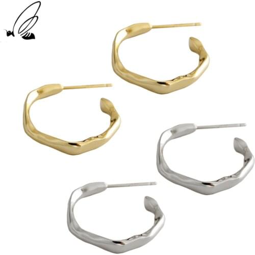 SSTEEL Korean 925 Sterling Silver Simple Irregular Stud Earrings For Womens Luxury Earing Gothic 2021 Trend New Fine Jewellery