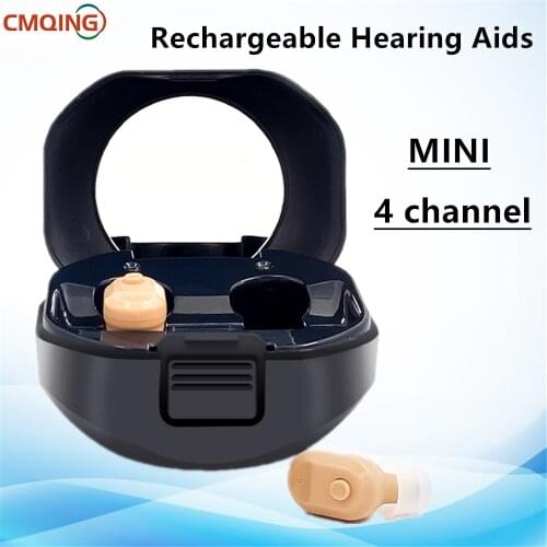2021 Best Digital Hearing Aids Rechargeable Hearing Aid With Charging Case Audifonos Hearing Device 4 Channel Hearing Amplifier