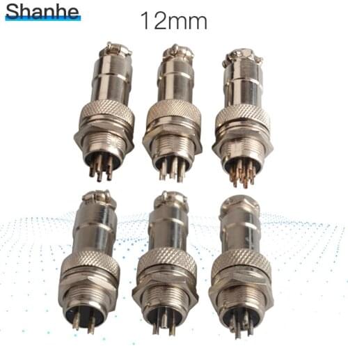 2pin/3pin/4pin/5pin/6pin/7pin male and female pin Aviation plug,circular connector Socket Plug Diameter 12mm