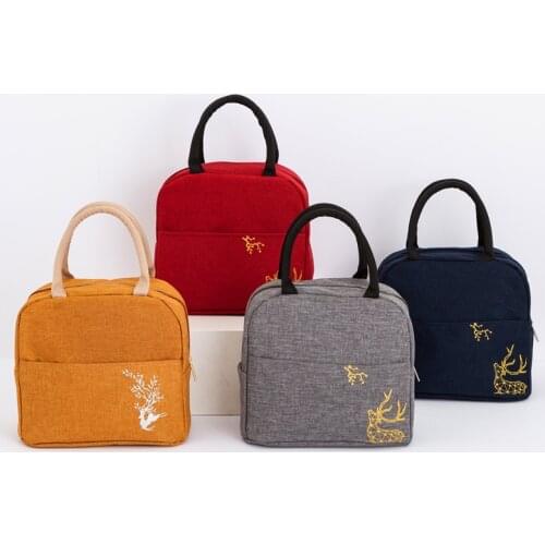 4-Colour Portable Lunch Bags Insulated Insulation Thermal Cooler Girls Ladies Men Picnic School Food Storage Tote Handbag