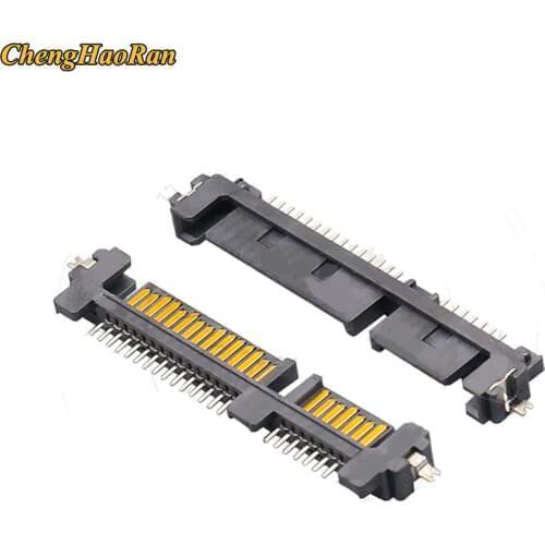 ChengHaoRan SATA connector male SMT 7P+15P 22Pin 7+15 Connector socket 180° for SATA hard disk interface 22pin PCB board