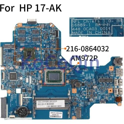 For HP 17-AK 17Z-AK A12-9720P Laptop Motherboard 16889-1 448.0CA03.0011 AM972P Notebook Mainboard 929496-601 929496-001 DDR4