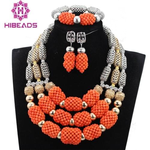 Exclusive Mix Color Wedding Coral Beads Jewelry Set Chunky Bib Bridal Coral Necklace Set Occassions Free Shipping CNR783
