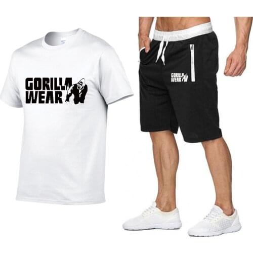 Mens Gorilla wearing Print Tees summer new cotton o neck short sleeve t shirt men fashion trends fitness tshirt free shipping