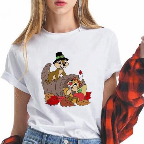 Womens T-shirt Chip and Dale Harajuku T Shirt Harajuku O-neck Top Female Kawaii Street Summer Casual Girl Clothing Short Sleeve