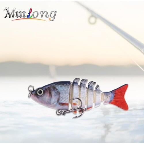 Mmlong 5cm Artificial River Fishing Lure Wobblers SAL13 Lifelike 6 Segments Big Swimbait Lipless Sinking Hard Bait Fish Tackle