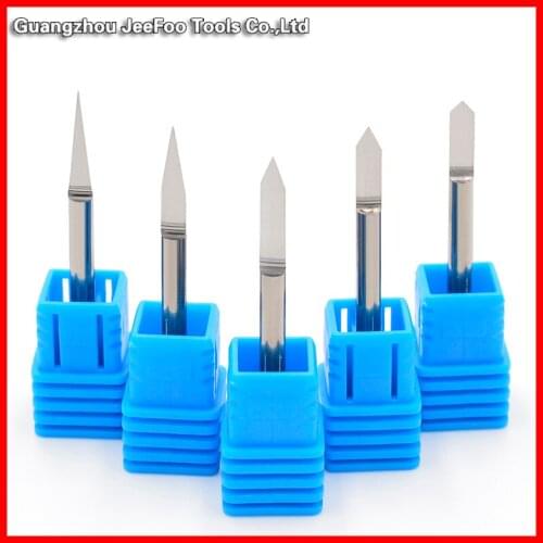 3.175/4/6mm Flat Bottom End Milling / Engraving Tools,Carving End Mill,V Shape CNC Router Milling Cutter