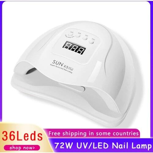 80W SUN X5 Plus UV LED Lamp Nail Dryer for Curing Gel Varnish Tools With Sensor LCD Display