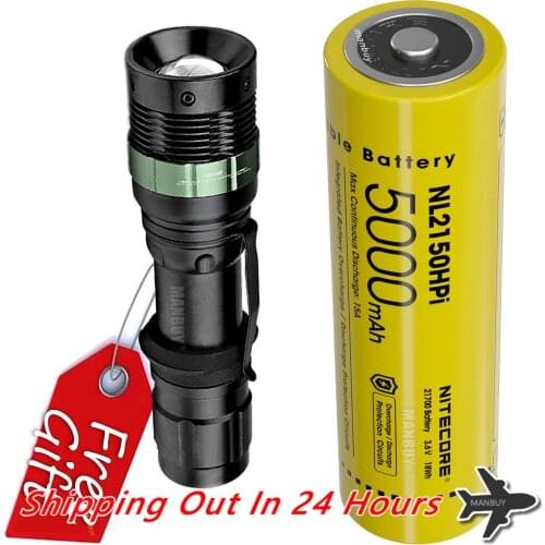 Nitecore NL2150HPi 21700 5000mAh 3.6V i Series Protected Lithium Ion (Li-ion) Button Top Rechargeable Battery 1 Pc Free Shipping