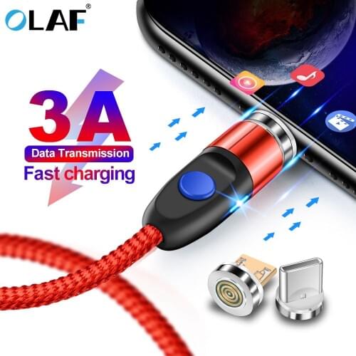 3A Magnetic Cable for iPhone Samsung Fast Charging phone USB Cable Micro USB Type C cable Magnet Data Wire & Quick Charge 3.0