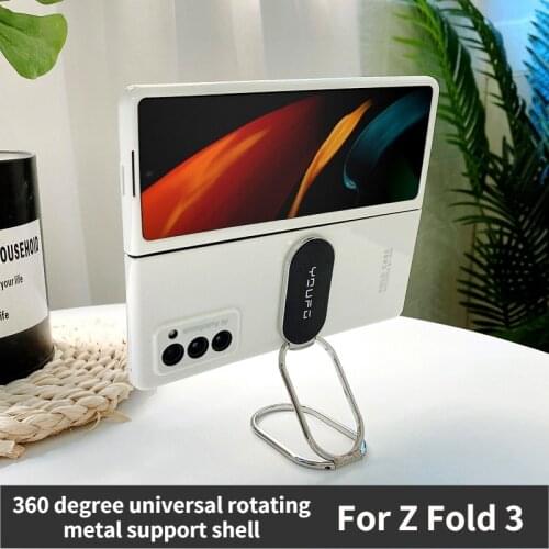 2 in 1 Matte Metal Alloy Bracket Kickstand Case For Samsung Galaxy Z Fold 3 2 Fold3 5G Foldable Holder Hard PC Back Cover