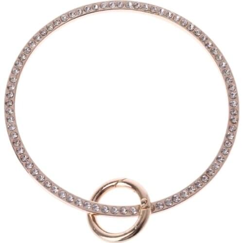 THINKTHENDO 2019 Ring Design Metal Rhinestone Purse Handle for Bag Making Handle Replacement DIY Crafts