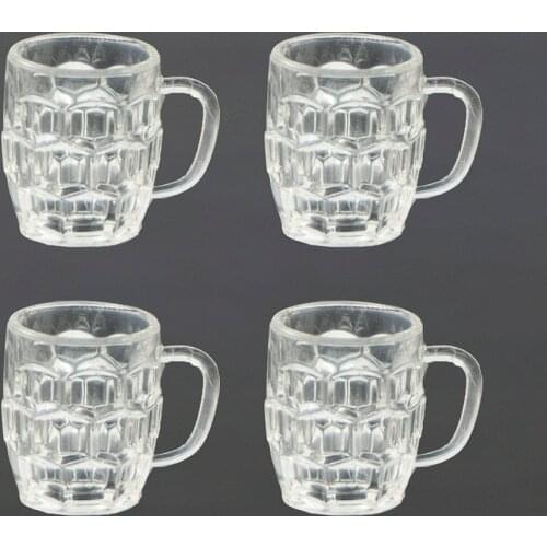 4Pcs 1/12 Doll House Miniature Resin Wine Glass Simulation Drink Cup Model Toys for Mini Decoration Dollhouse Accessories