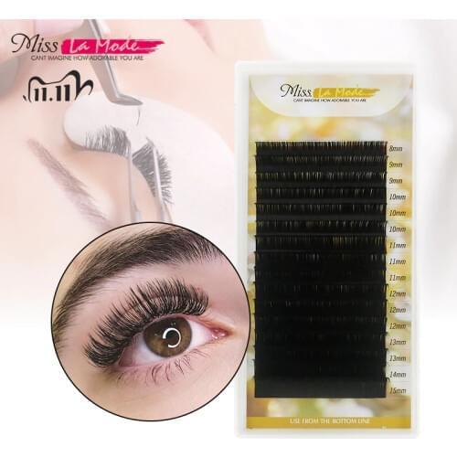 Misslamode all size mink eyelashes 8-15mm mix individual eyelashes 16rows russian volume eyelashes extension