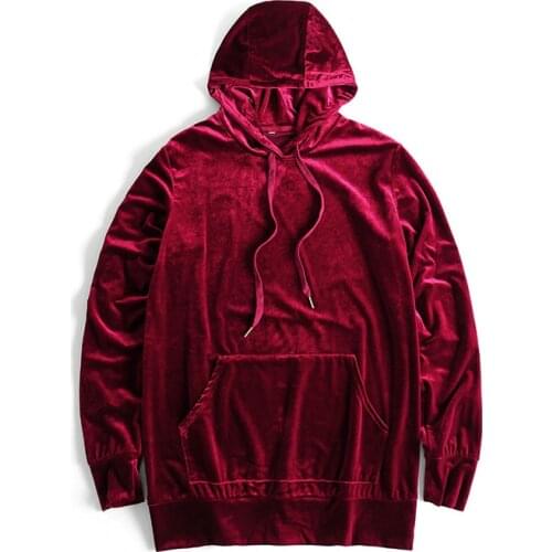 Mens Velvet Hooded Hoodies Kanye West Streetwear Velour Men Pullovers Hip Hop Sweatshirts sweats capuche hommes femmes moletons