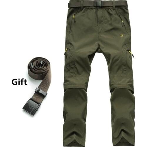 Mens Elastic Ultra-Thin Cargo Military Pants Men Removable Fishing Hiking Camping Breathable Quick Dry Outwear Pants Trousers