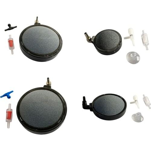 Aquarium Round Air Stone Kit, Airstone Dissolved Oxygen Diffuser Plate, Fish Tank Bubbler Fresh/Saltwater Tanks Pond