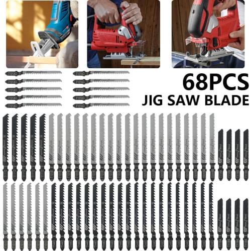 68 pcs Jig Saw Blade Jigsaw Blades Set Metal Wood Assorted Blades Woodworking T118A T101B T144D T101D T111D T244D