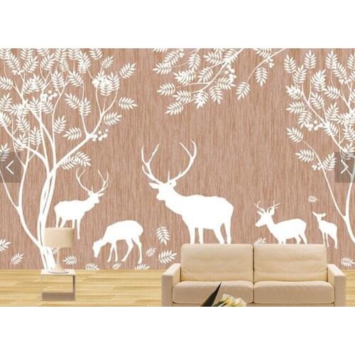Latest 3D mural, Elegant art jungle deer papel de parede,hotel coffee shop restaurant living room sofa TV wall bedroom wallpaper