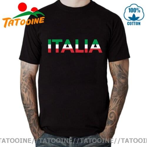 Tatooine 2020 Newest Trendy Fashion Italy Pride T-shirt ITALIA FLAG T shirts Short Sleeve O-neck Cotton Lettes Printed Tee shirt