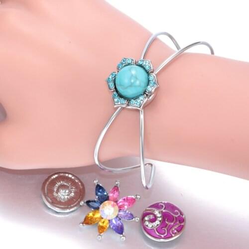 New Arrivals 18mm Snap Button Bangle & Bracelet Charm Bangle jewelry Fit 18mm Snap Button SZ0192