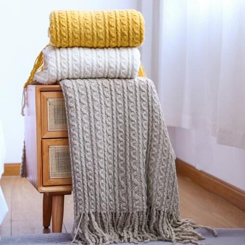 Sofa Blanket Knitting Nordic Sofa Towel Cover Fabric Tassel Wool Blanket Air Conditioning Nap Blanket Towel Bed End Blankets