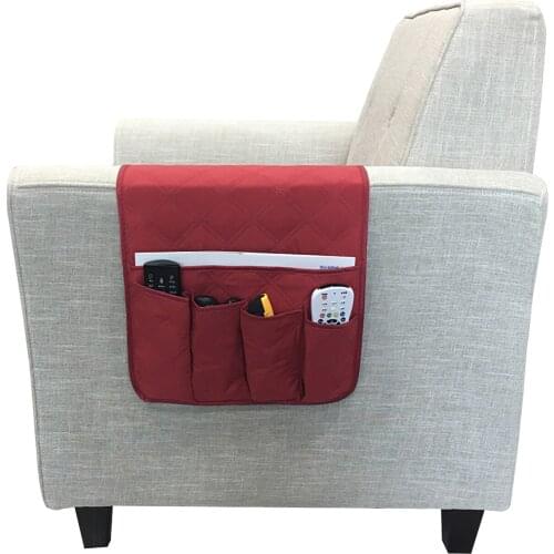 Sofa Arm Rest Organizer Waterproof Magazines Sundries Storage Bags Anti Slip Remote Control Couch Pocket 5 Pockets Armrest Bag