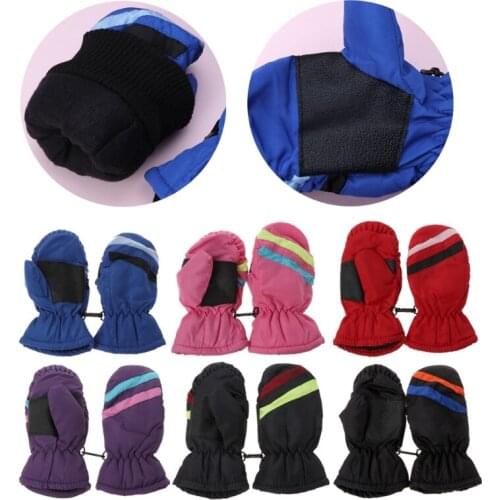 2-5y Baby Mitten Winter Kids Boys Girls Outdoor Warm Gloves Waterproof Windproof Anti-slip leather gloves baby