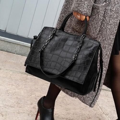 Luxury Designer Bag 2021 New Fashion Casual Crocodile Grain Leather Large Capacity Chain Bag Ladies All-match Shoulder Handbag