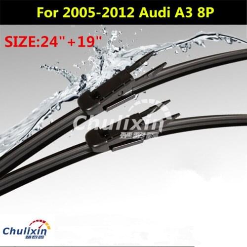 Wiper blades car accessories for 2005-2012 AUDI A3 8P 24"+19" fit pinch tab type 2pcs/lot wiper arms only car accessories