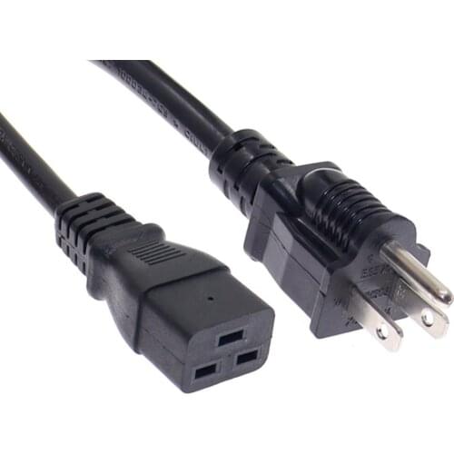 NEMA PDU Cord ,UPS Supply Power Cable 5-15P to IEC 60320 C19, SJT14AWG,1.8m/6ft,16A Rating,UPS Cable