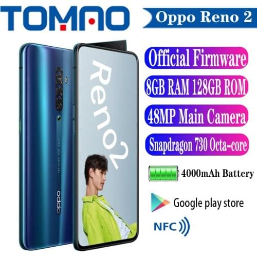 Original Official New OPPO Reno 2 SmartPhone Android 9.0 Octa core Snapdragon 730 6.5" 4000mAh 8GB RAM128GB ROM 48MP Camera NFC