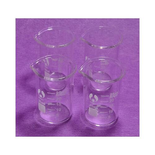 25mL Glass Beaker,4pcs/lot,Low Form Beaker,Quality Item,Lab Glassware