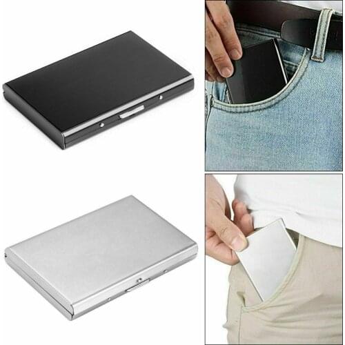 1Pc Slim Stainless Steel Metal Credit ID Wallet Card Holder Men And Women RFID Blocking Anti-Scan Business Protect Card Holders