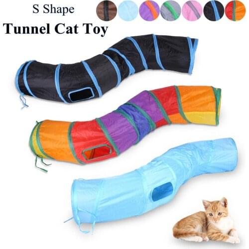 2/3 Holes Cat Tunnel Toy Foldable Cat Toy Indoor Outdoor Pet Cats Tunnel Training Toy for Kitty Rabbit Cat Play Toys Tube