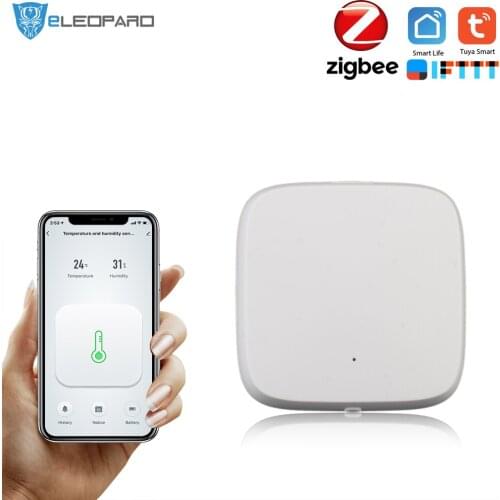 ELEOPARD Tuya Zigbee Temperature Humidity Sensor High Accuracy T&H Sensor Work with Gateway Hub
