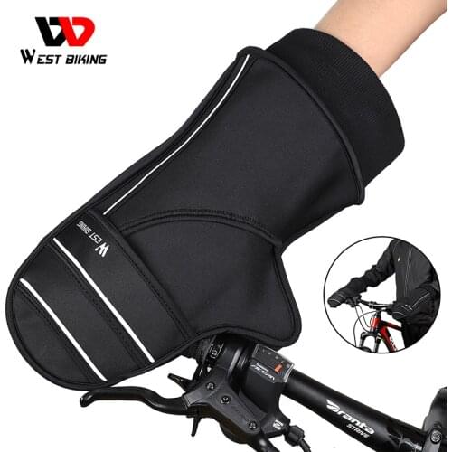 WEST BIKING Bicycle Handlebar Gloves For Men Windproof Warm Reflective Electric Bike Motorbike Cycling MTB Handle Bar Mittens