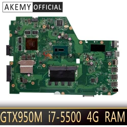 X751LX motherboard For For For Asus X751L K751L X751LK X751LX laptop motherboard X751LX Mainboard GTX 950M I7-5500 4G RAM