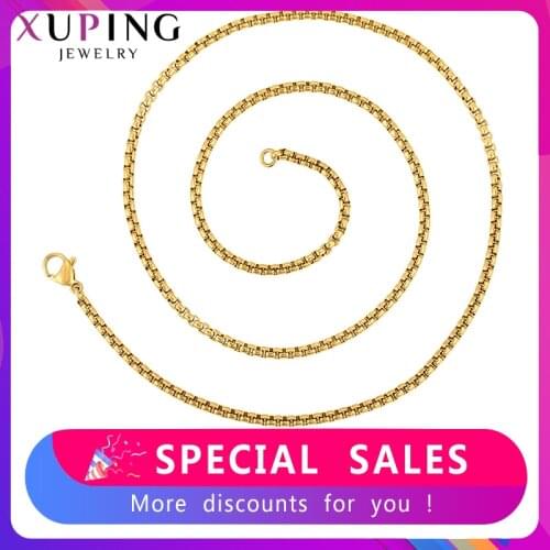11.11 Deals Xuping Chain Necklaces Men Unisex Stainless Steel JewelrySimple Fashion Party Gift 45955