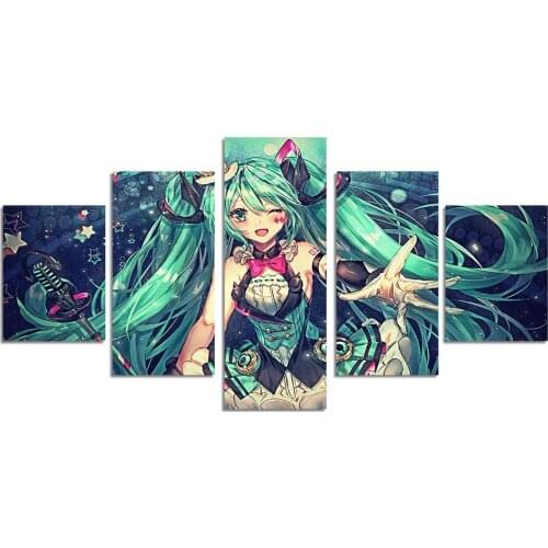 Japanese Cartoon Girl Picture Home Decor Nordic Canvas Painting Wall Art Posters and Print No Frame